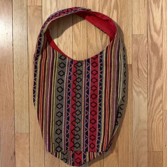 Tribe Azure Red Hobo Messenger Shoulder Sling Bag Large Roomy Beach Crossbody - Picture 2 of 5